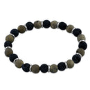 Stainless Steel Black and Brown Druzy Bead Bracelet