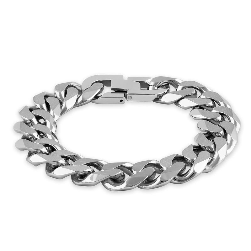 Stainless Steel Thick Curb Bracelet for Men