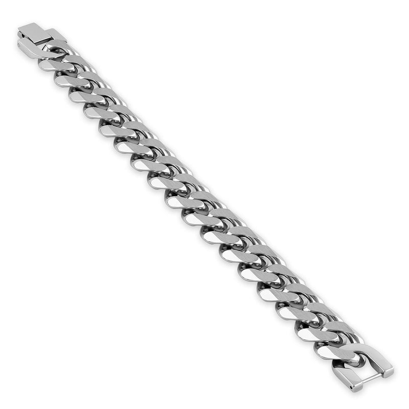 Stainless Steel Thick Curb Bracelet for Men