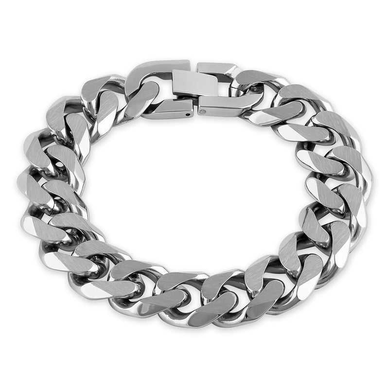 Stainless Steel Thick Curb Bracelet for Men