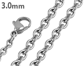 Stainless Steel Cable Chain Necklace 3.0MM