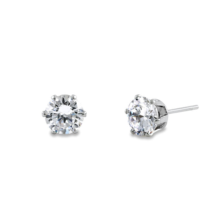 Stainless Steel CZ Stud Earrings 5mm