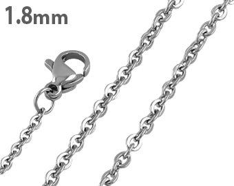 Stainless Steel Flat Cable Chain Necklace 1.8MM