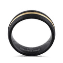 Stainless Steel Men's Black and Yellow Wedding Band