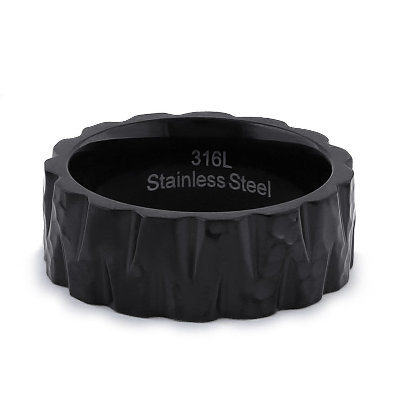 Stainless Steel Men's Black Tire Wedding Band