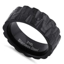 Stainless Steel Men's Black Tire Wedding Band