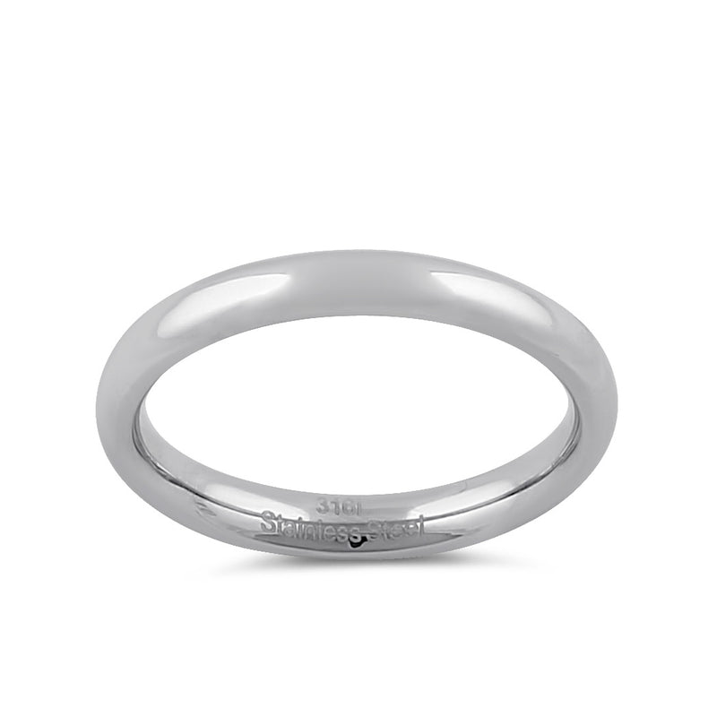 Stainless Steel Men's 3mm Polished Wedding Band