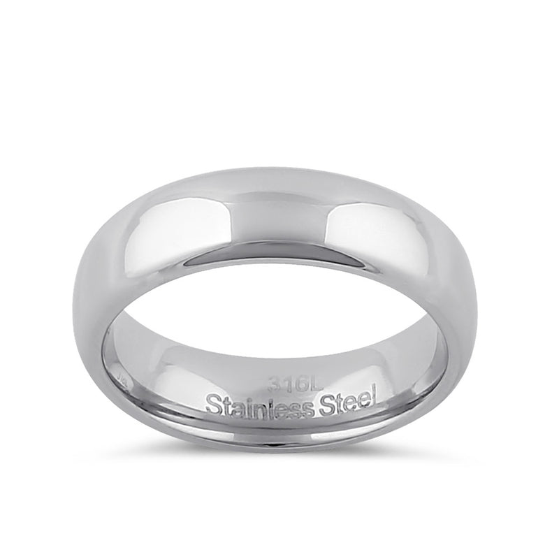 Stainless Steel Men's 6mm Polished Wedding Band