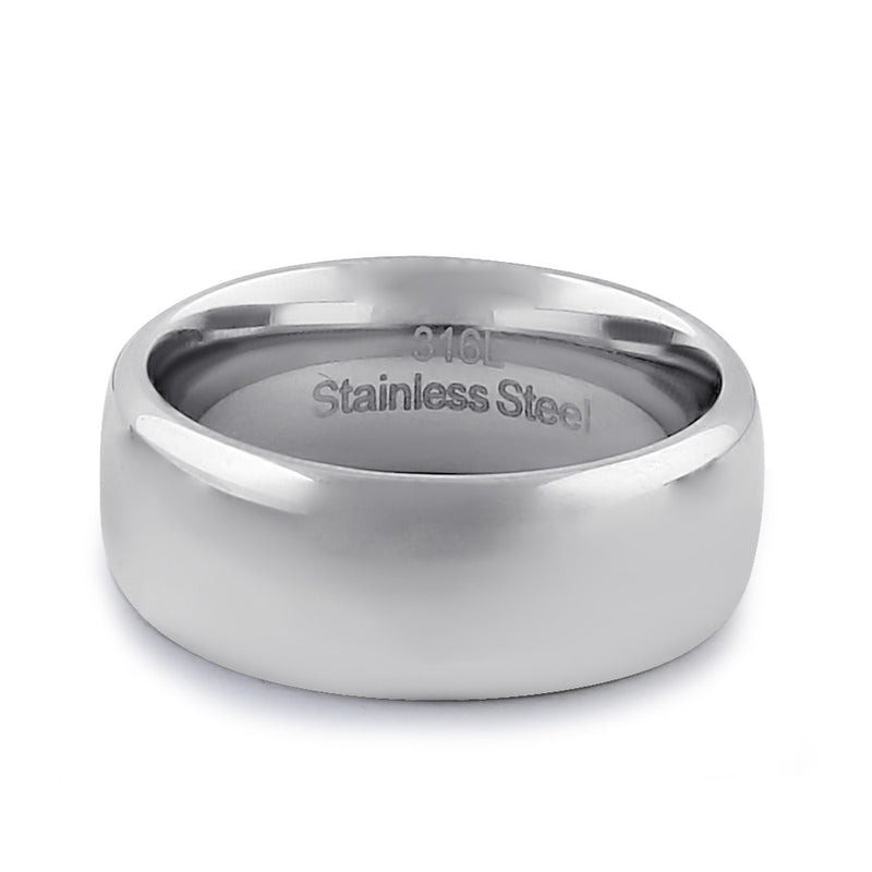 Stainless Steel Men's 8mm Polished Wedding Band