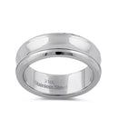 Stainless Steel Men's 7mm High and Brushed Polish Curved Wedding Band