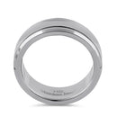 Stainless Steel Men's 7mm High and Brushed Polish Curved Wedding Band