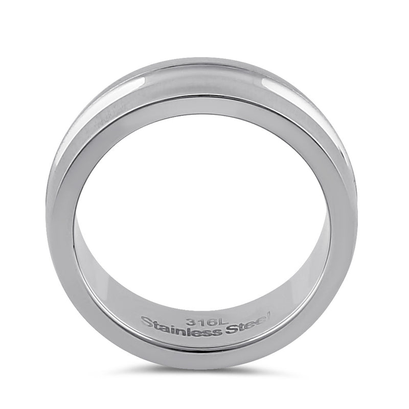 Stainless Steel Men's 7mm Brushed Polish Wedding Band