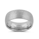 Stainless Steel Men's 8mm Mixed Brushed Rounded Wedding Band