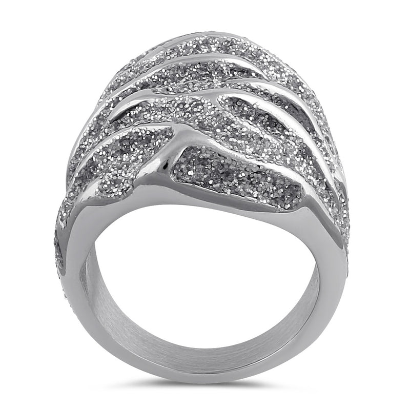 Stainless Steel Stardust Accent Ring