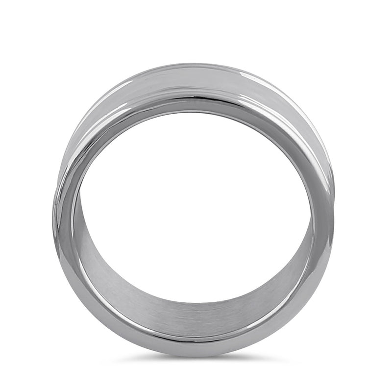 Stainless Steel Men's Textured Wedding Band