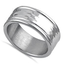 Stainless Steel Men's Textured Wedding Band