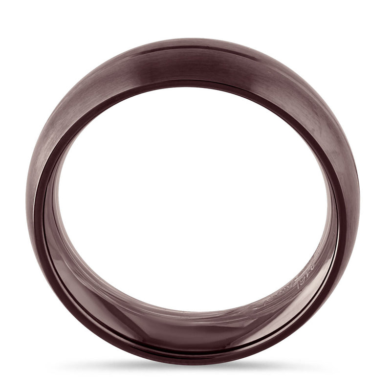 Stainless Steel Brown Plated Groove Band Ring