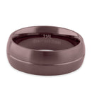 Stainless Steel Brown Plated Groove Band Ring