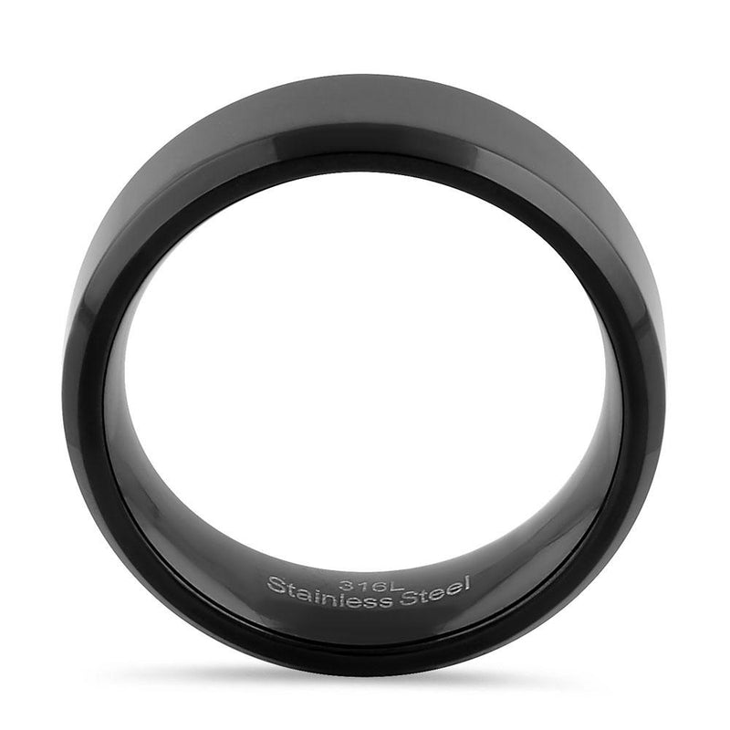 Stainless Steel 7mm Black High Polish Band Ring