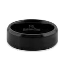 Stainless Steel 7mm Black High Polish Band Ring