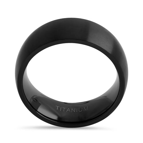 Titanium Black 8mm Brushed Band Ring