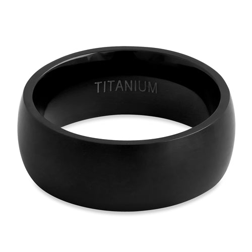 Titanium Black 8mm Brushed Band Ring