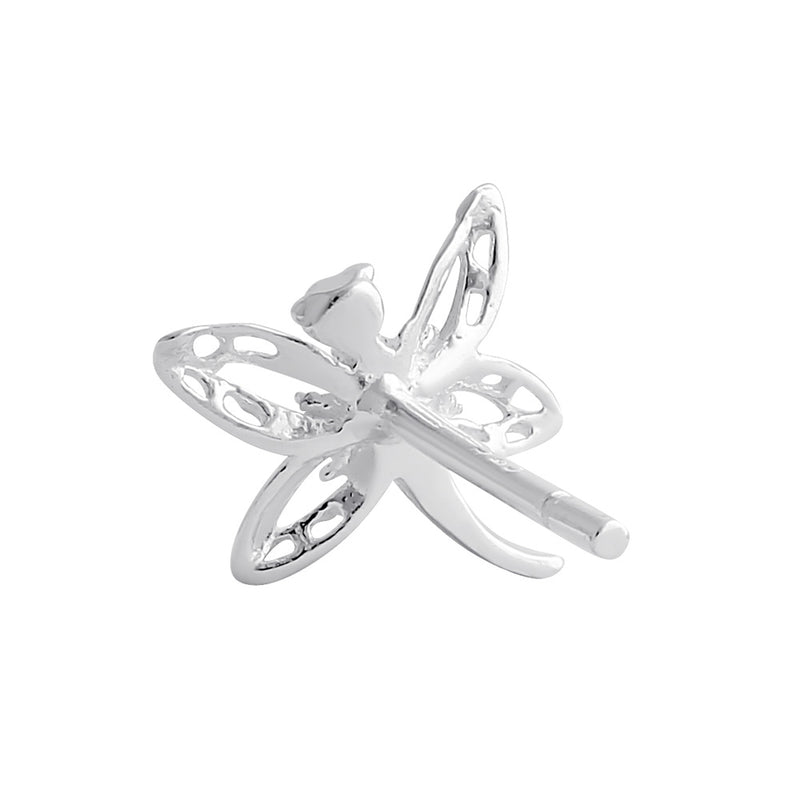 Sterling Silver Flying Dragonfly Stud Earrings