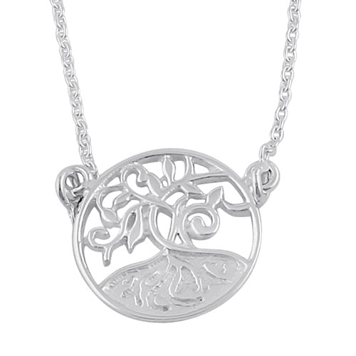 Sterling Silver Thick Root Tree of Life Necklace