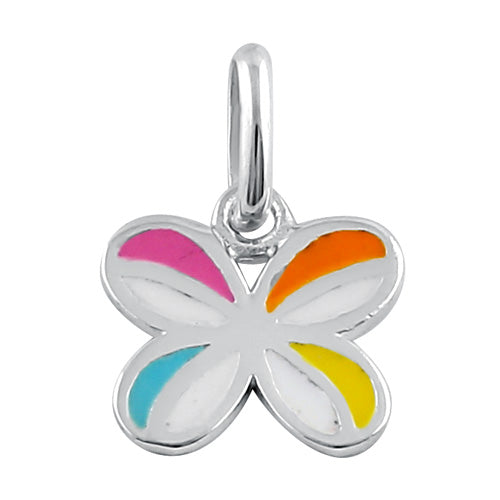 Sterling Silver Colorful Enamel Butterlfy Pendant