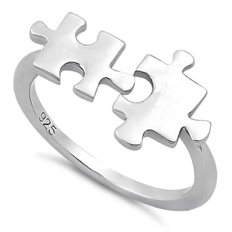 Sterling Silver Jigsaw Pieces Ring