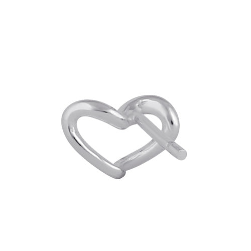 Sterling Silver Curved Heart Earrings