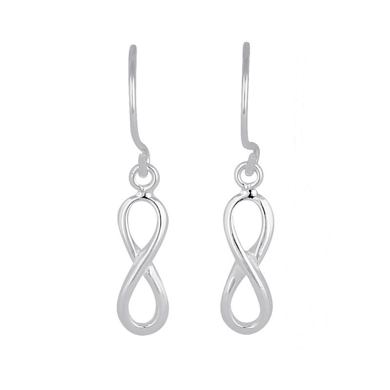 Sterling Silver Dangling Infinity Earrings