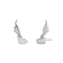 Sterling Silver Heart on Fire Stud Earrings