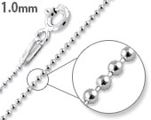 Sterling Silver Bead Chain 1.0mm