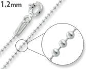 Sterling Silver Bead Ball Chain 1.2MM