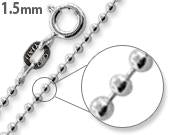 Sterling Silver Bead Ball Chain 1.5MM