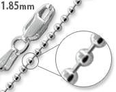 Sterling Silver Bead Ball Chain 1.85MM