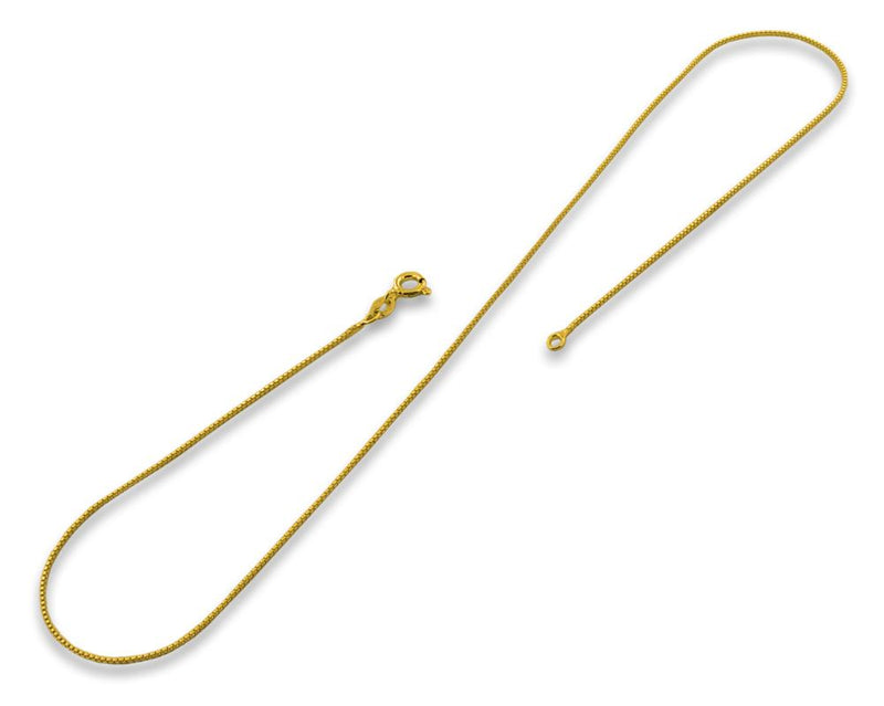 14K Gold Plated Sterling Silver Box Chain 0.7MM