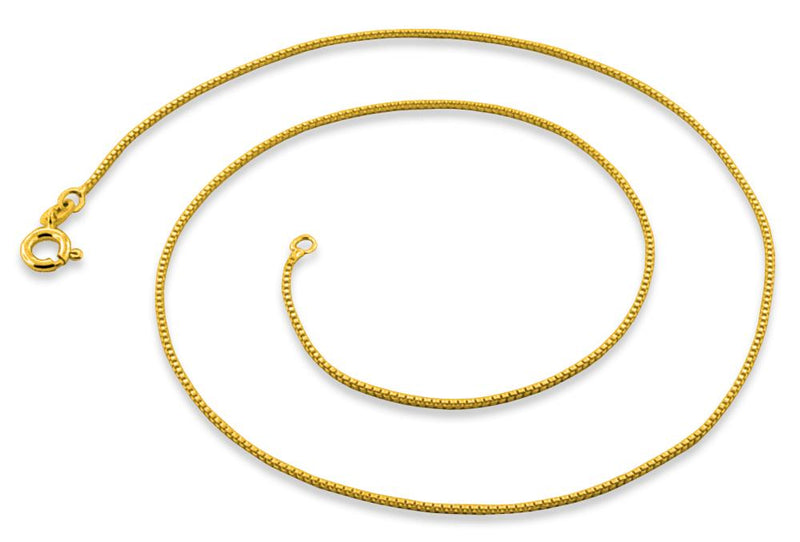 14K Gold Plated Sterling Silver Box Chain 0.7MM