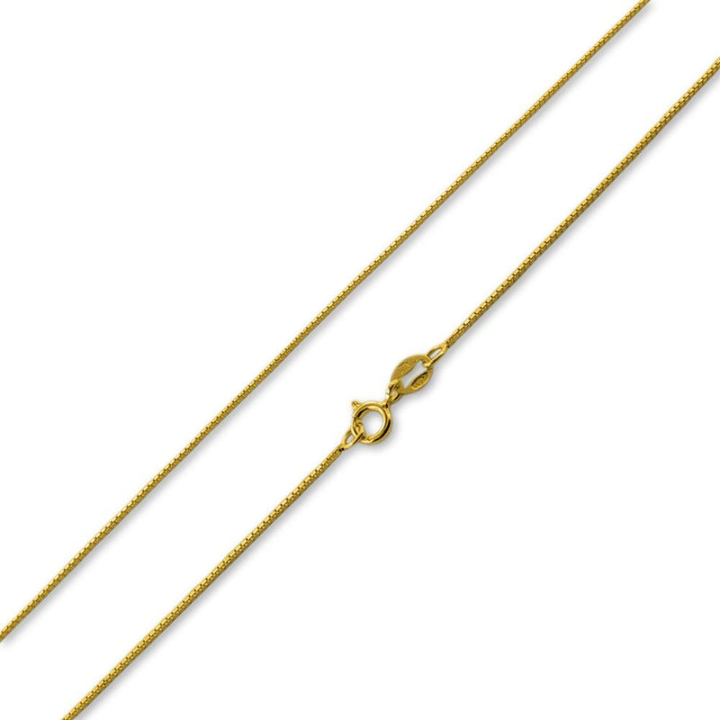14K Gold Plated Sterling Silver Box Chain 0.85MM