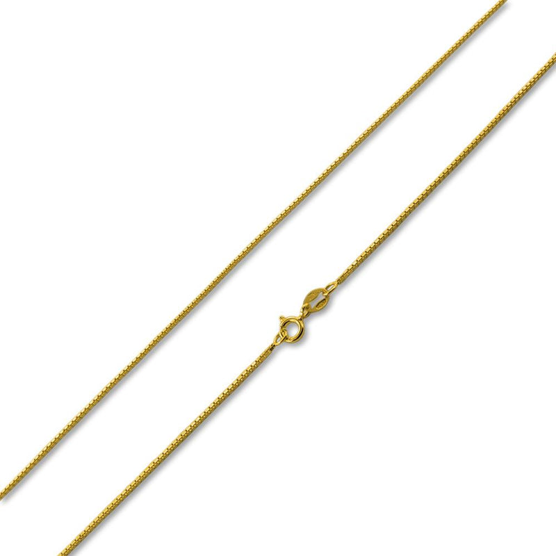 14K Gold Plated Sterling Silver Box Chain 1MM
