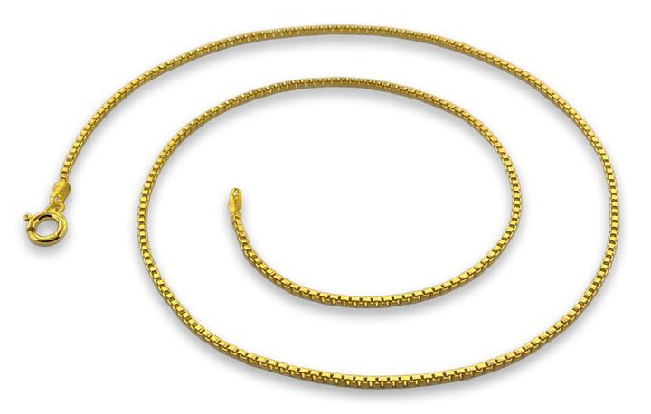 14K Gold Plated Sterling Silver Box Chain 1.1MM