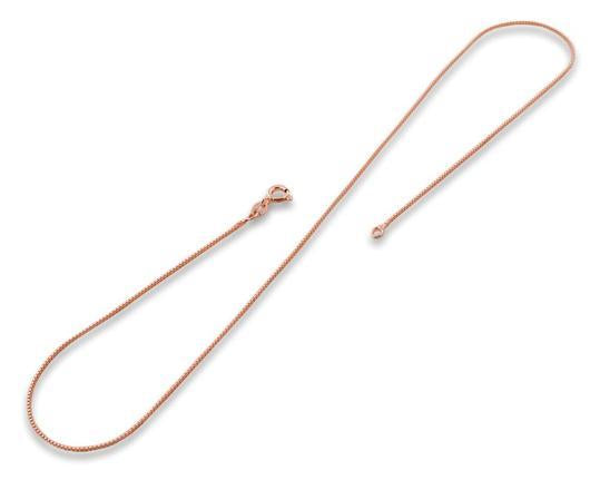 14K Rose Gold Plated Sterling Silver Box Chain 0.7MM