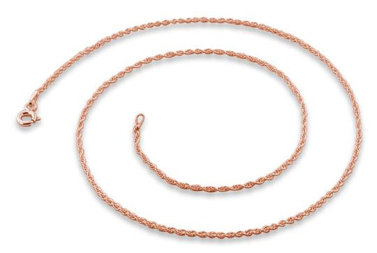 14K Rose Gold Plated Sterling Silver Rope Chain 1.3MM