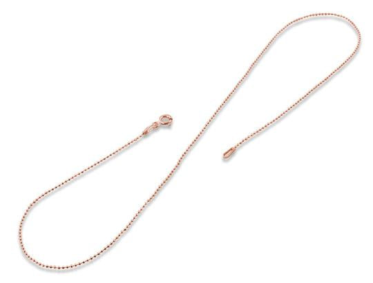 14K Rose Gold Plated Sterling Silver Bead DC Chain 1.0MM