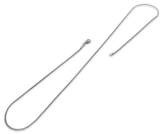 Rhodium Sterling Silver Curb Chain 1.2 MM