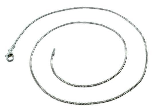 Rhodium Sterling Silver Curb Chain 1.2 MM
