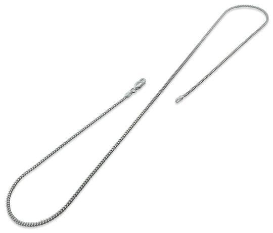 Rhodium Sterling Silver Curb Chain 1.7 MM