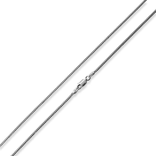 Rhodium Sterling Silver Curb Chain 1.7 MM