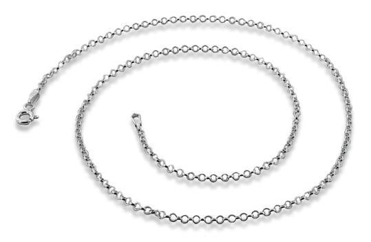 Rhodium Sterling Silver Rollo Chain 1.8 MM